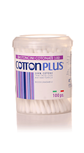 قطن اذان ايطالي 100حبة عود ورقي Cotton Plus