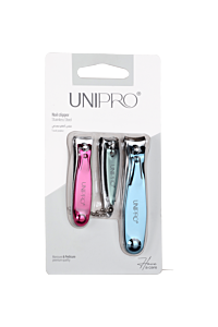 3مقصات أظافر بكرت بألوان مختلفة UNIPRO