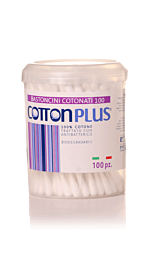 قطن اذان ايطالي 100حبة عود ورقي Cotton Plus